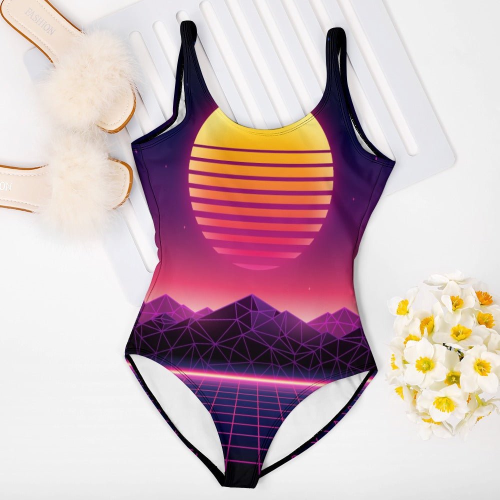 Synthwave One Piece Swimsuit Random Galaxy