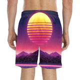 Synthwave Swim Trunks | Men's Swimming Beach Shorts - Random Galaxy