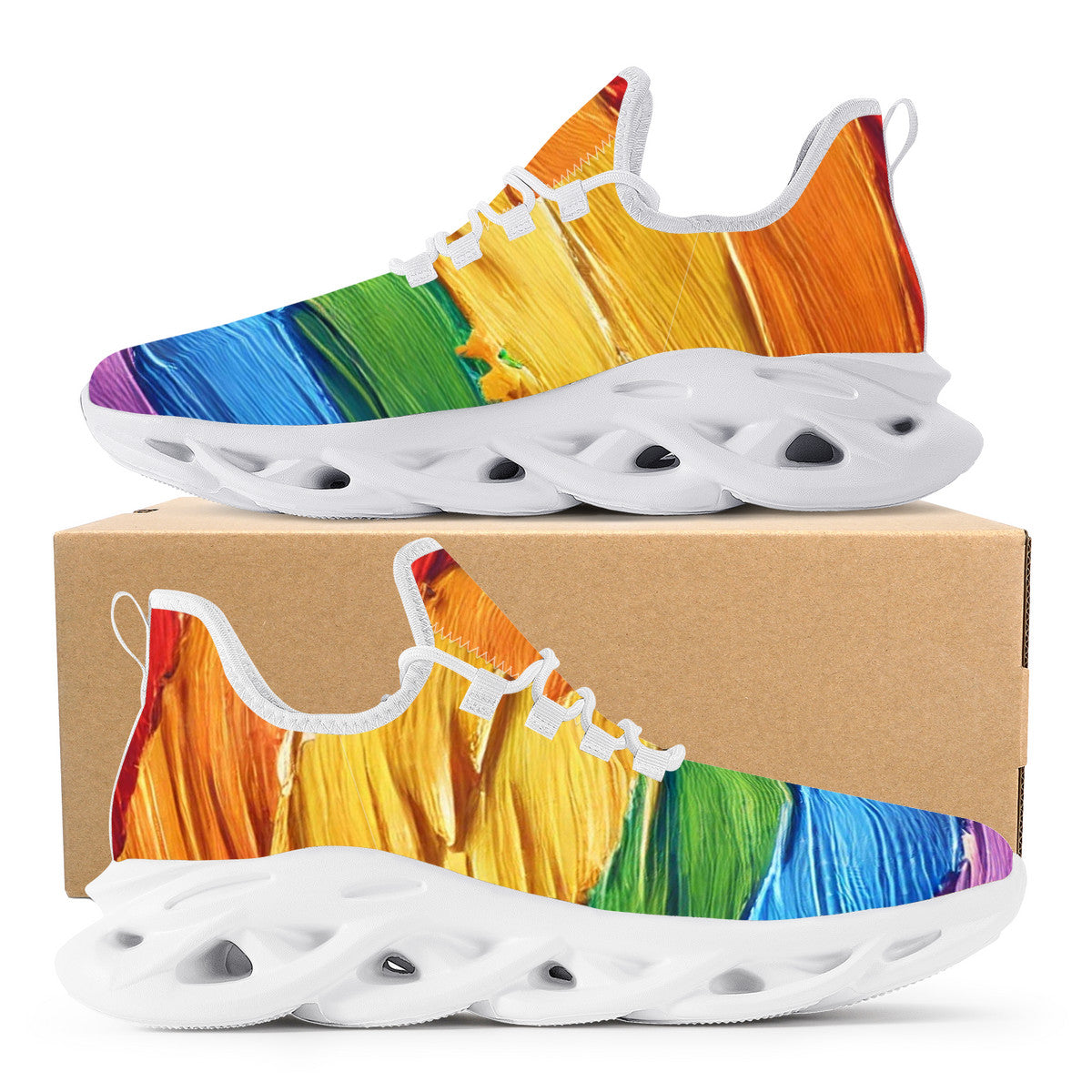 Rainbow Paint Running Shoes