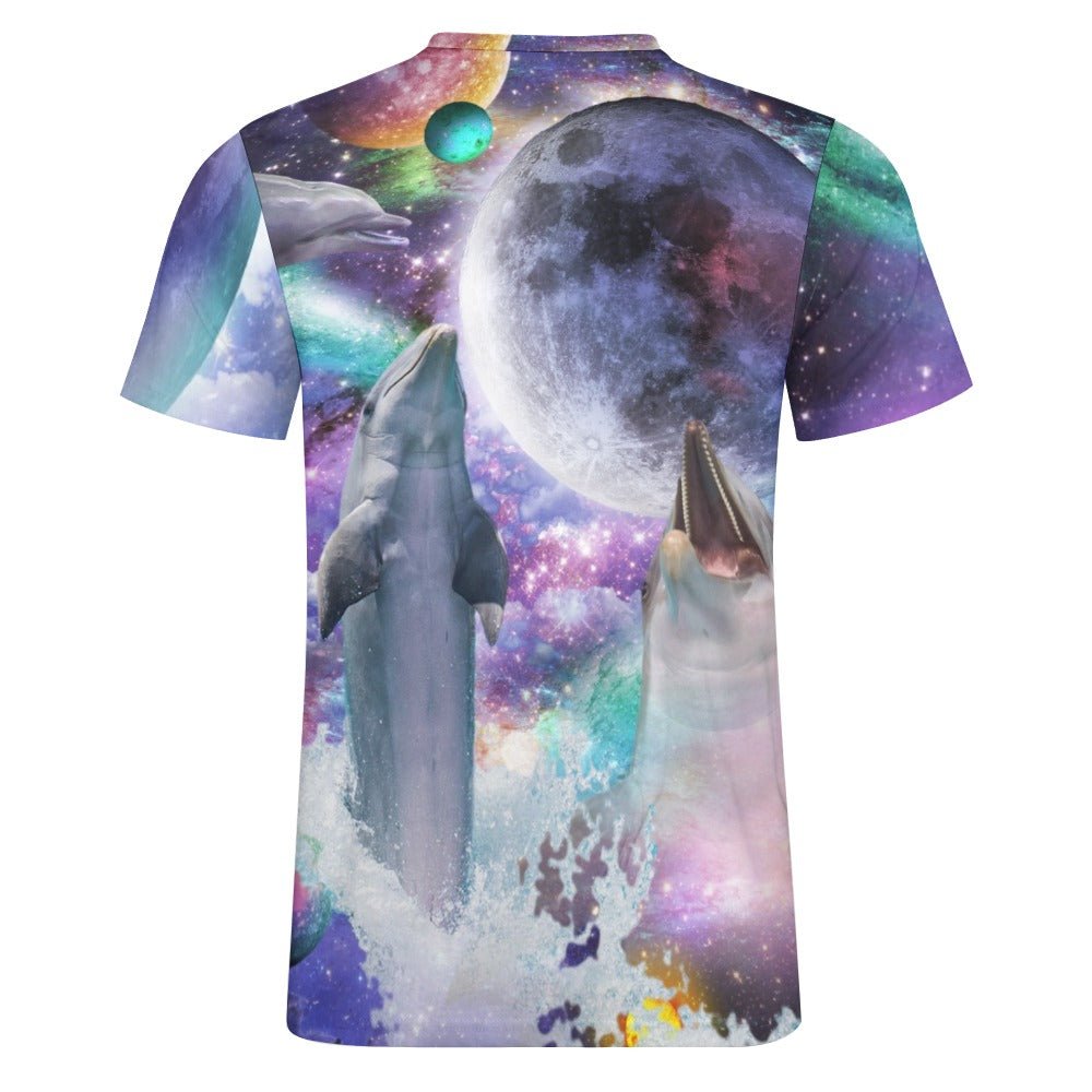 Three Dolphin Moon Shirt - Random Galaxy
