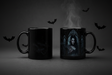 Cold and hot comparison of Vampire’s Window heat-reveal Halloween mug