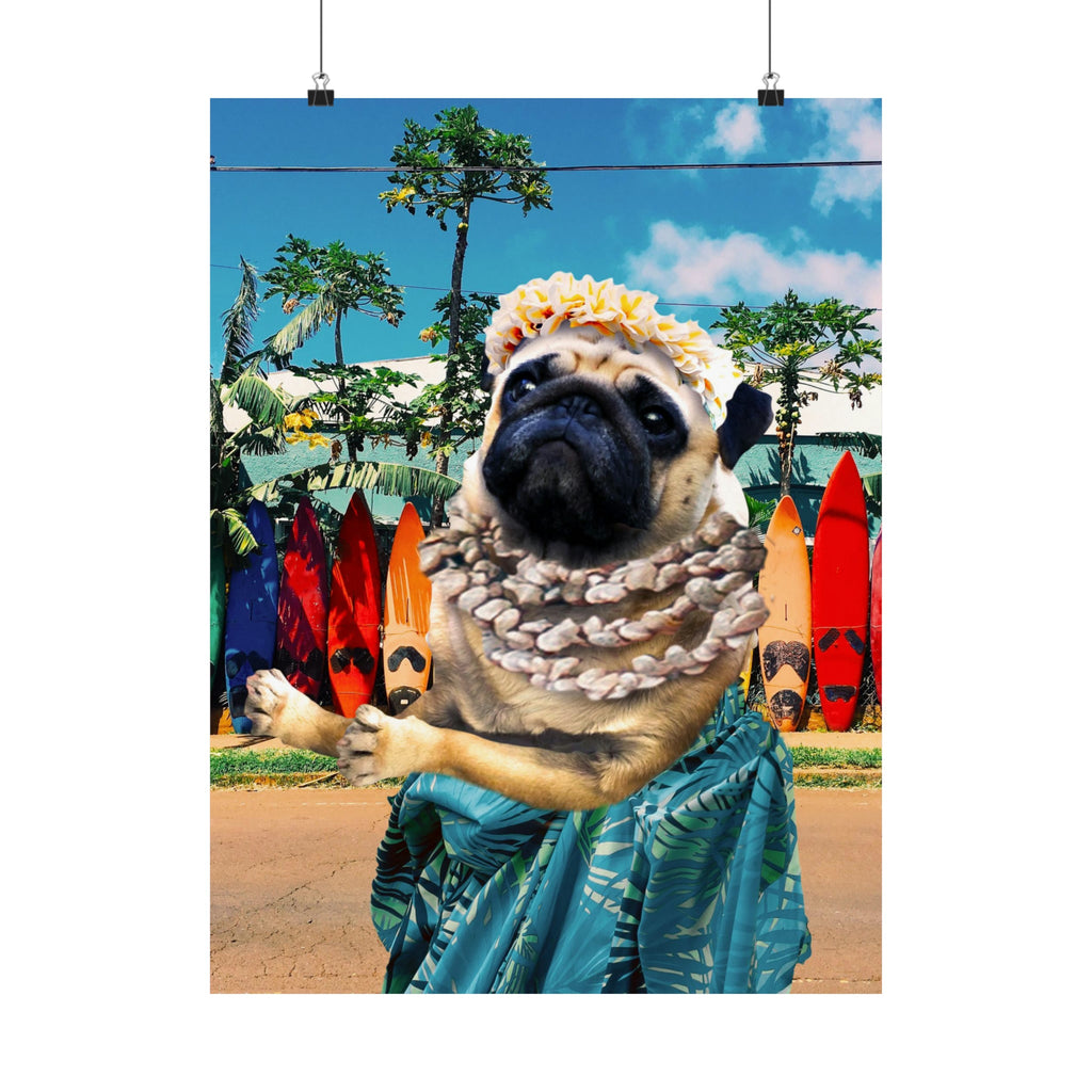 Aloha Pug Poster - Random Galaxy