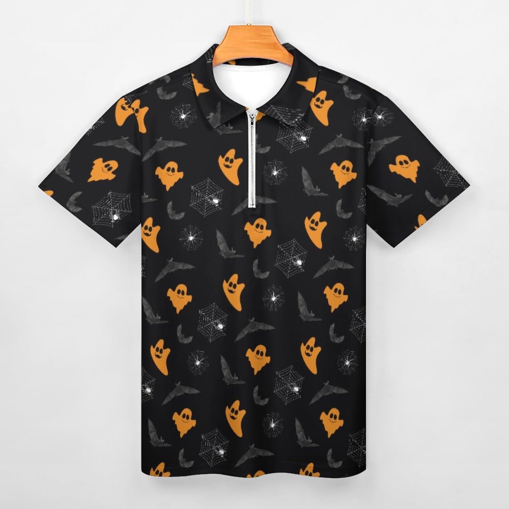 Bat Ghost Halloween Polo Shirt - Random Galaxy