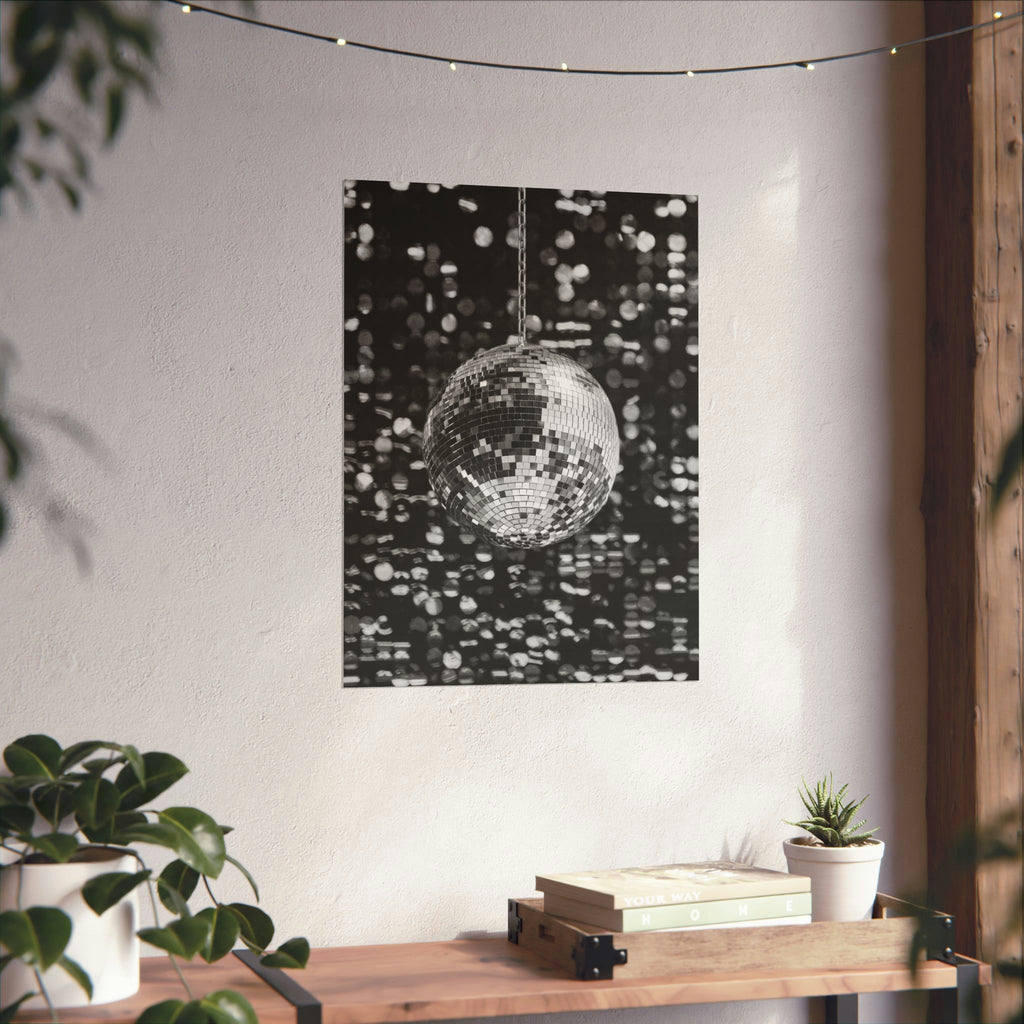 Black And White Disco Ball Poster - Random Galaxy