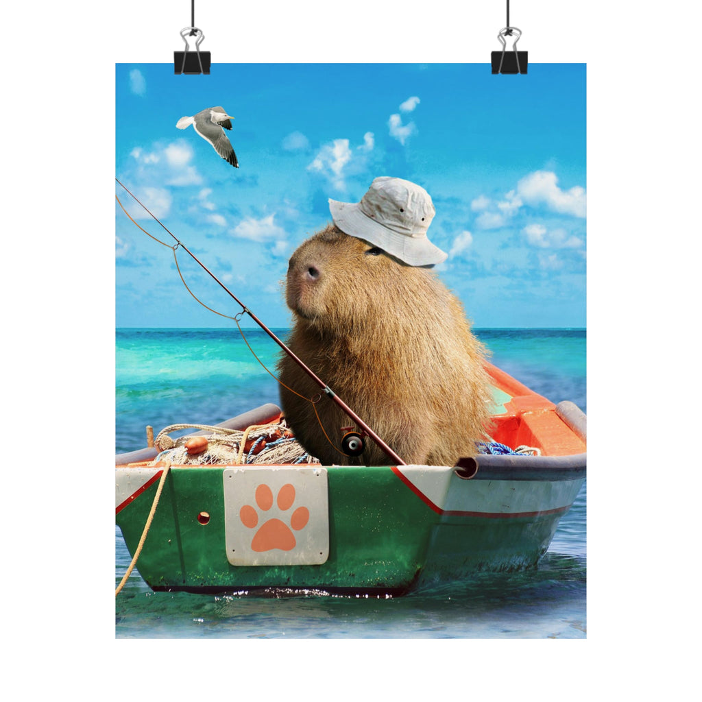 Capybara Fishing Poster - Random Galaxy