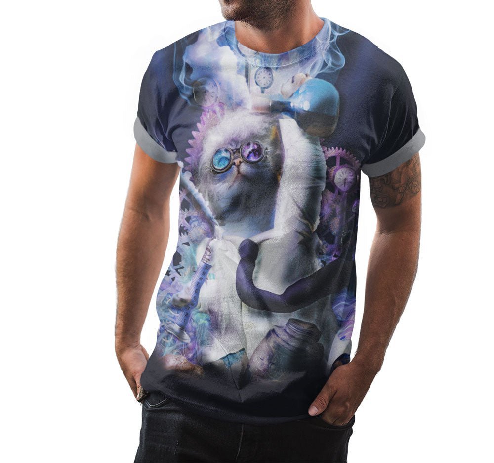 Cat Mad Scientist Shirt | AOP 3D Tee Shirts - Random Galaxy Official