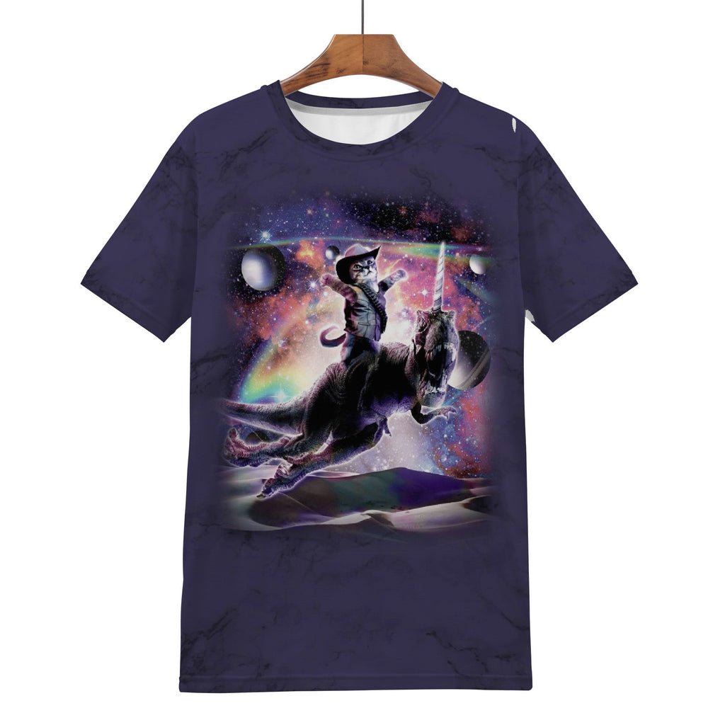 Cat Riding Dinosaur Shirt | AOP 3D Tee Shirts - Random Galaxy Official