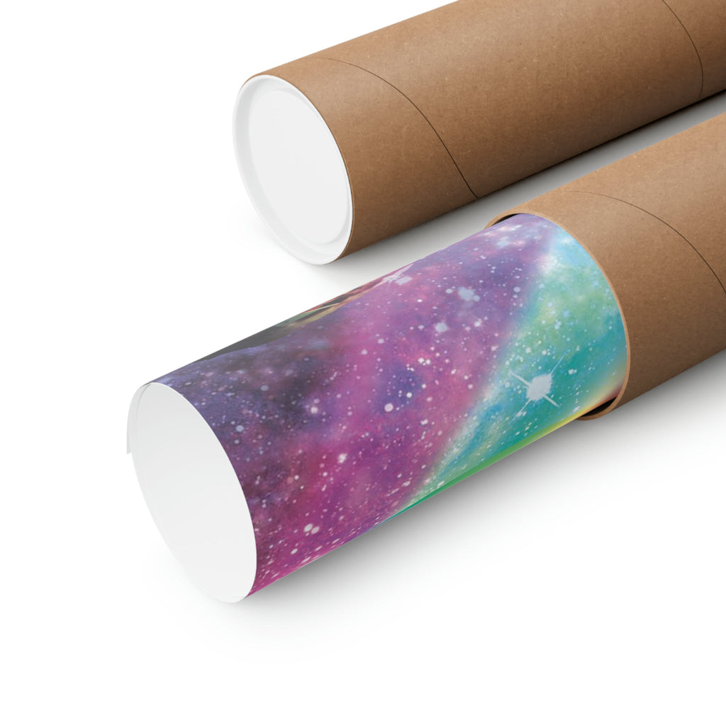 Cat Riding Unicorn Poster - Random Galaxy