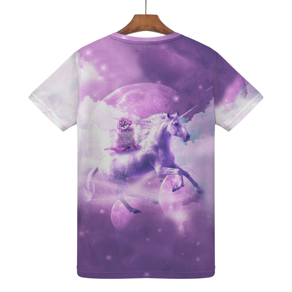 Cat Riding Unicorn Shirt | AOP 3D Tee Shirts - Random Galaxy Official