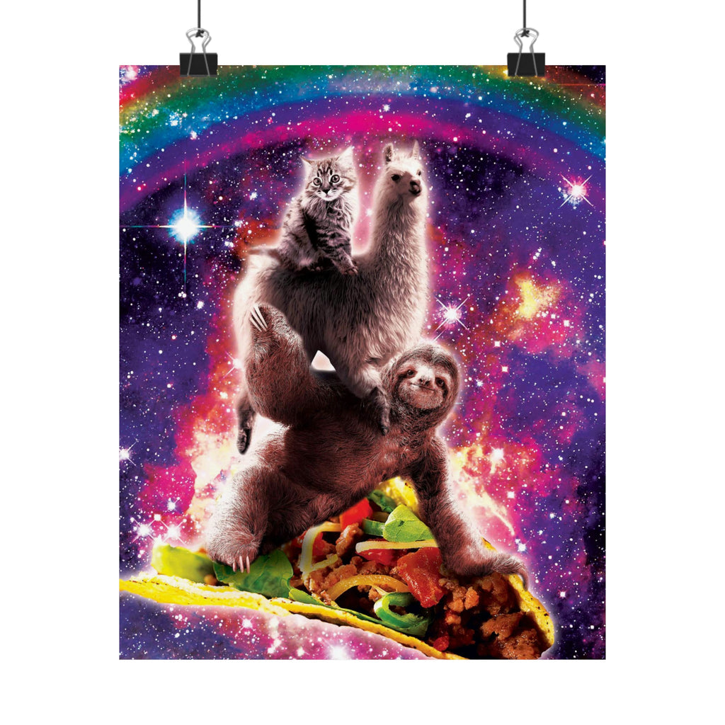 Cat Sloth Llama Poster - Random Galaxy