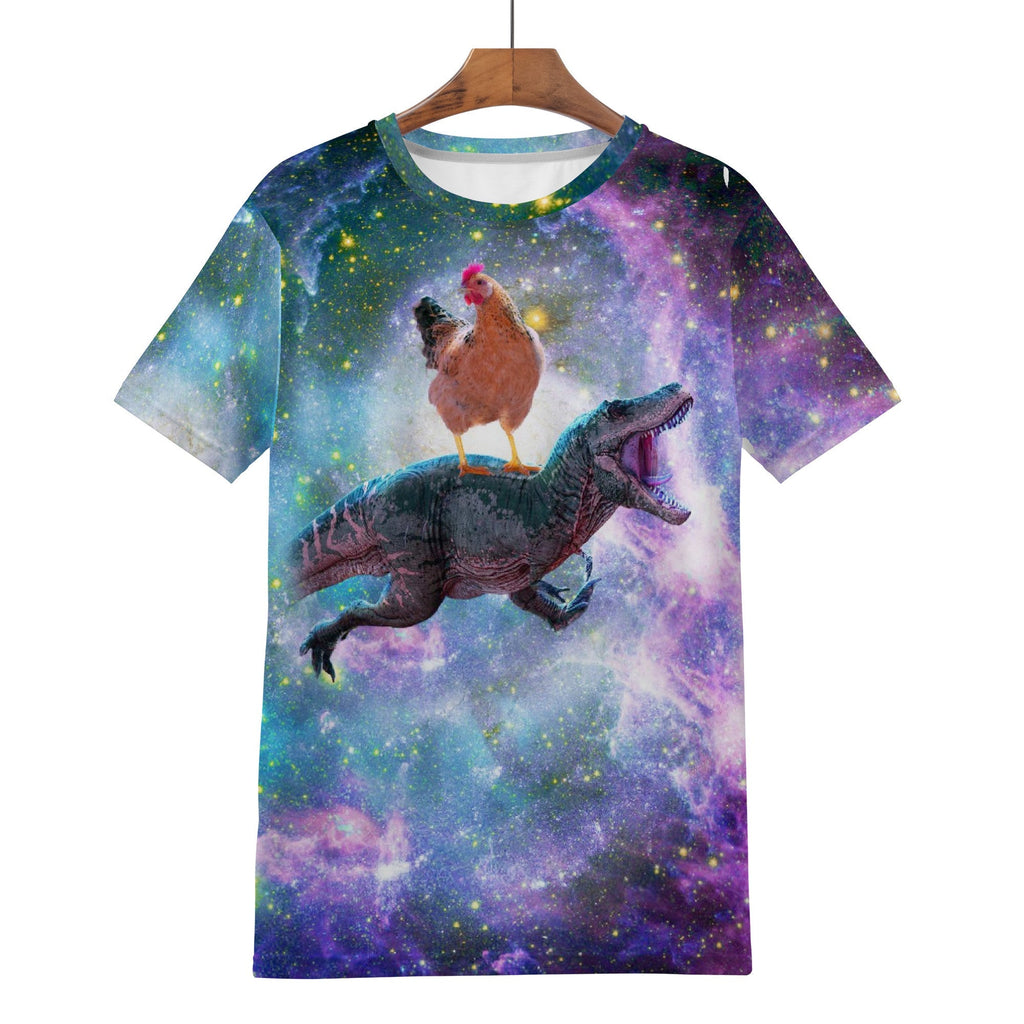Chicken Riding Dinosaur Shirt - Random Galaxy