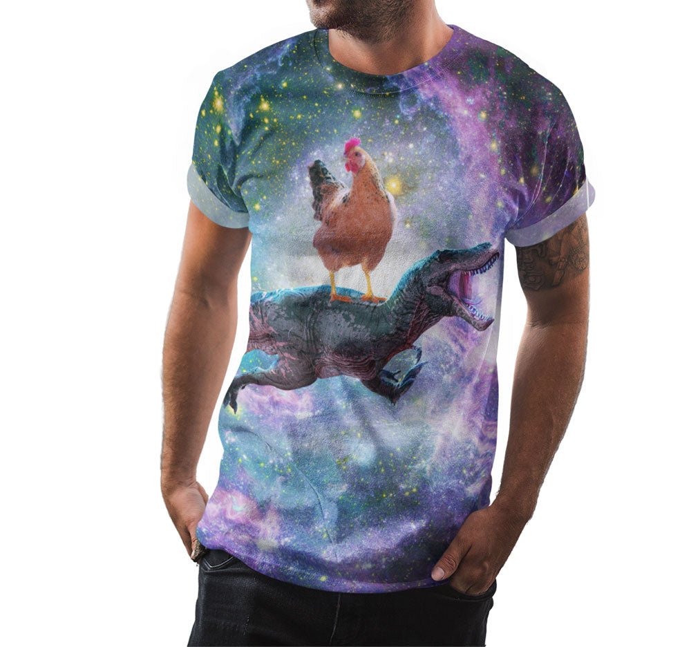 Chicken Riding Dinosaur Shirt - Random Galaxy Official