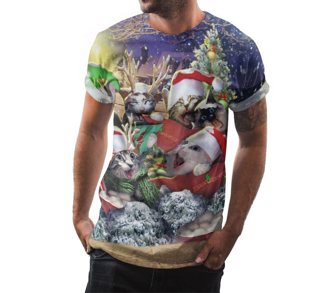 Christmas Cat Carol Shirt | AOP 3D Tee Shirts - Random Galaxy Official