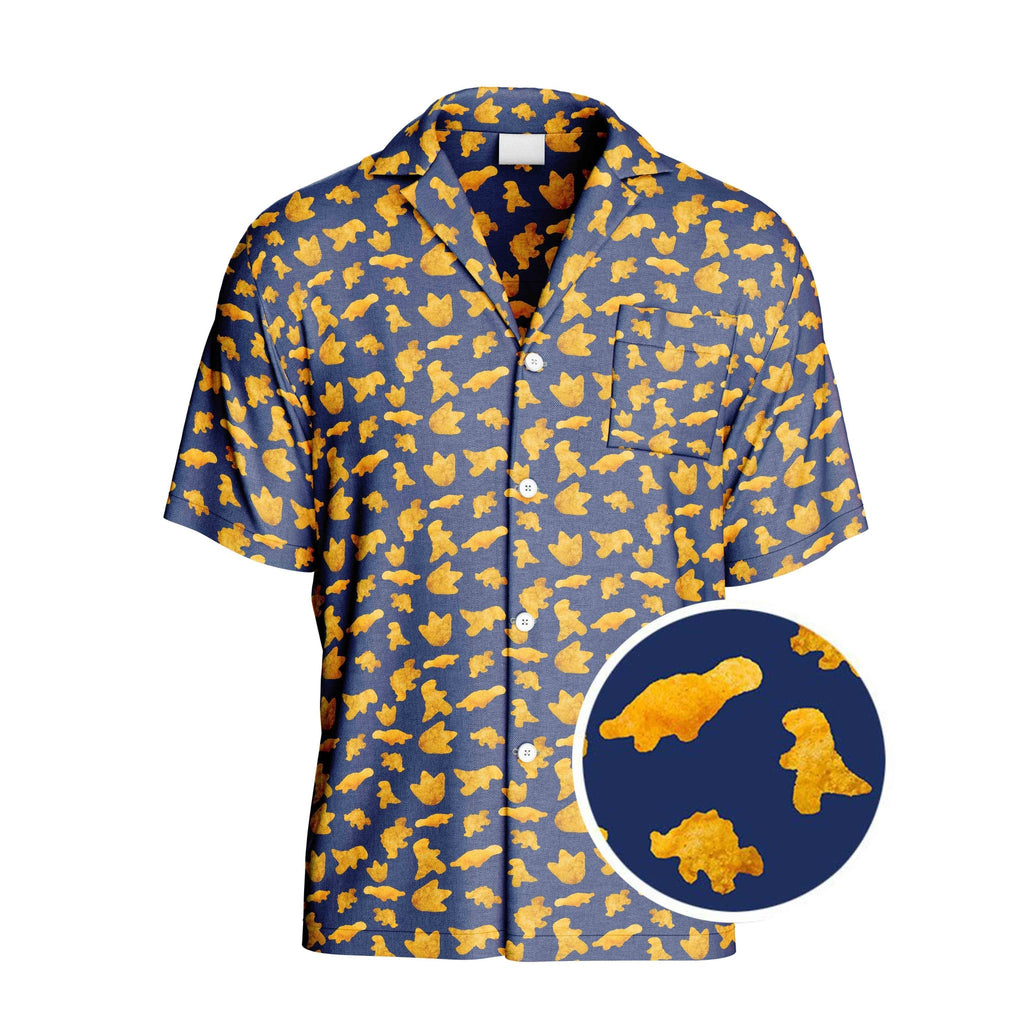 Dinosaur Chicken Nuggets Hawaiian Shirt | Button Up Down Shirt - Random Galaxy