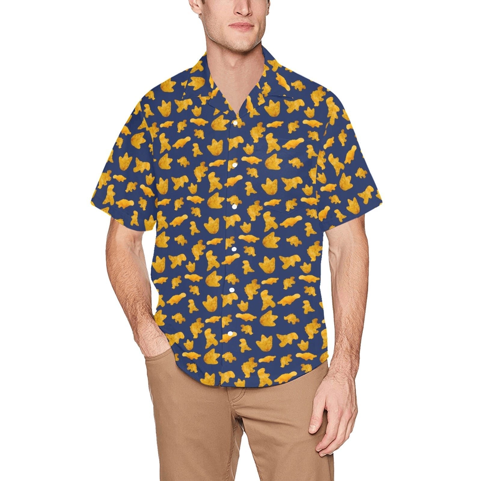 BAIT x Rick And Morty Chicken Nugget Hawaiian Button Up Shirt White