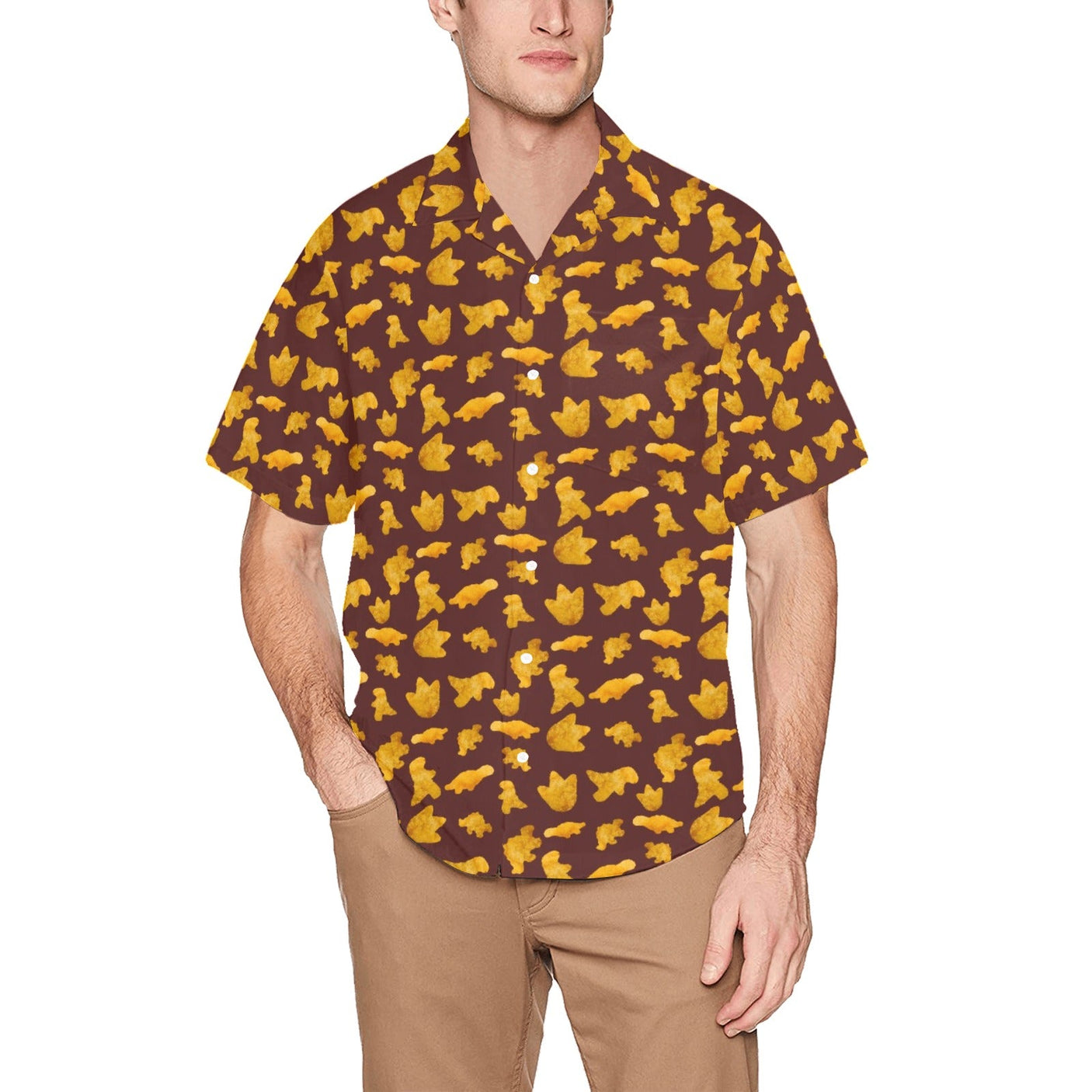 Dinosaur Chicken Nuggets Hawaiian Shirt - Random Galaxy