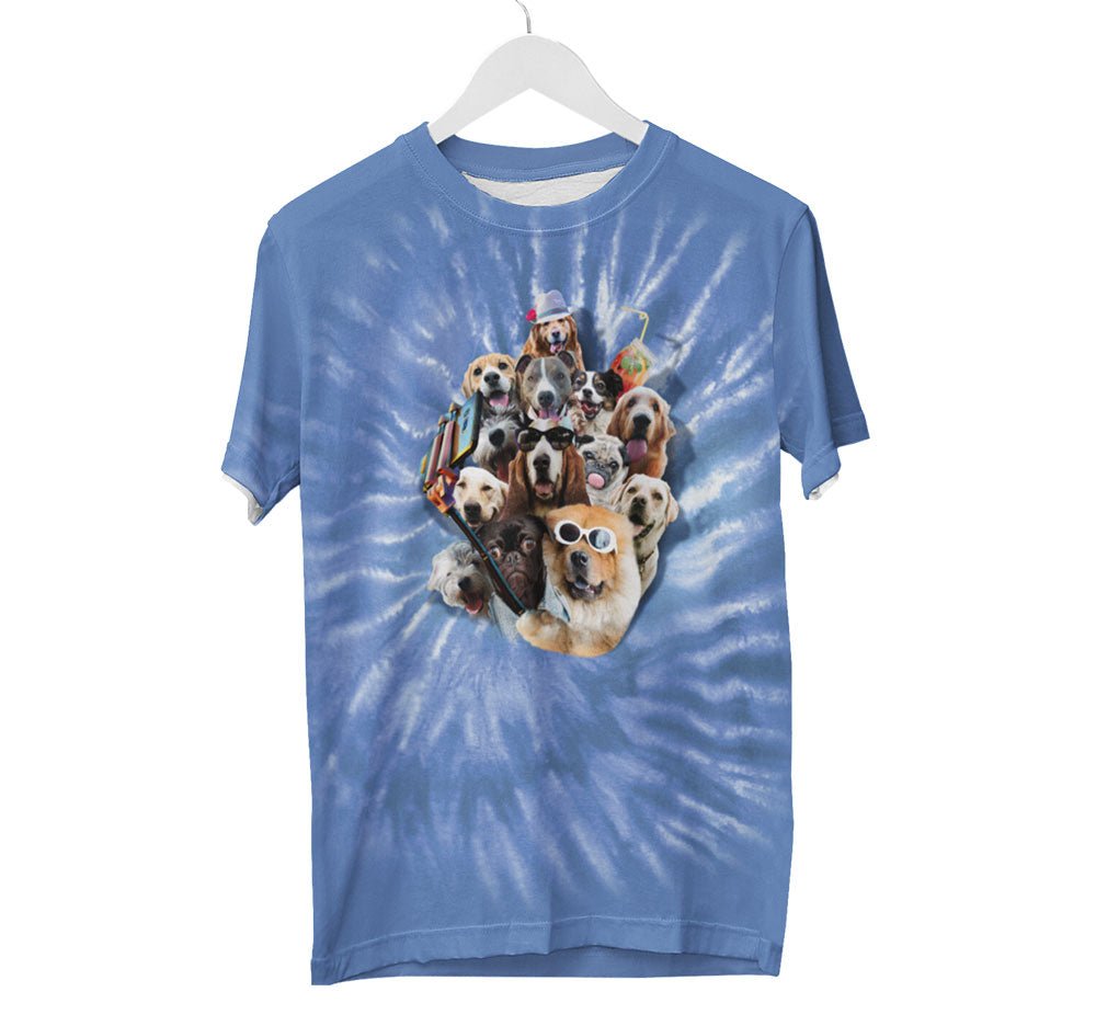 Dog Selfie Tie Dye Shirt - Random Galaxy