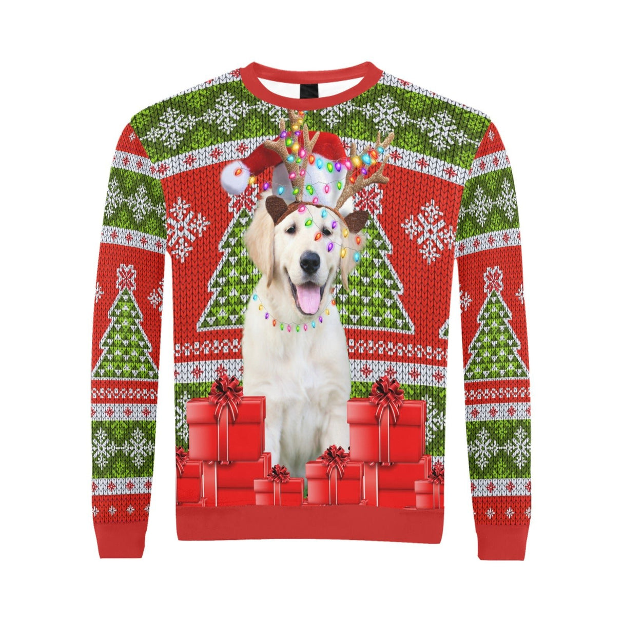 Golden Retriever Ugly Christmas Sweater - Random Galaxy