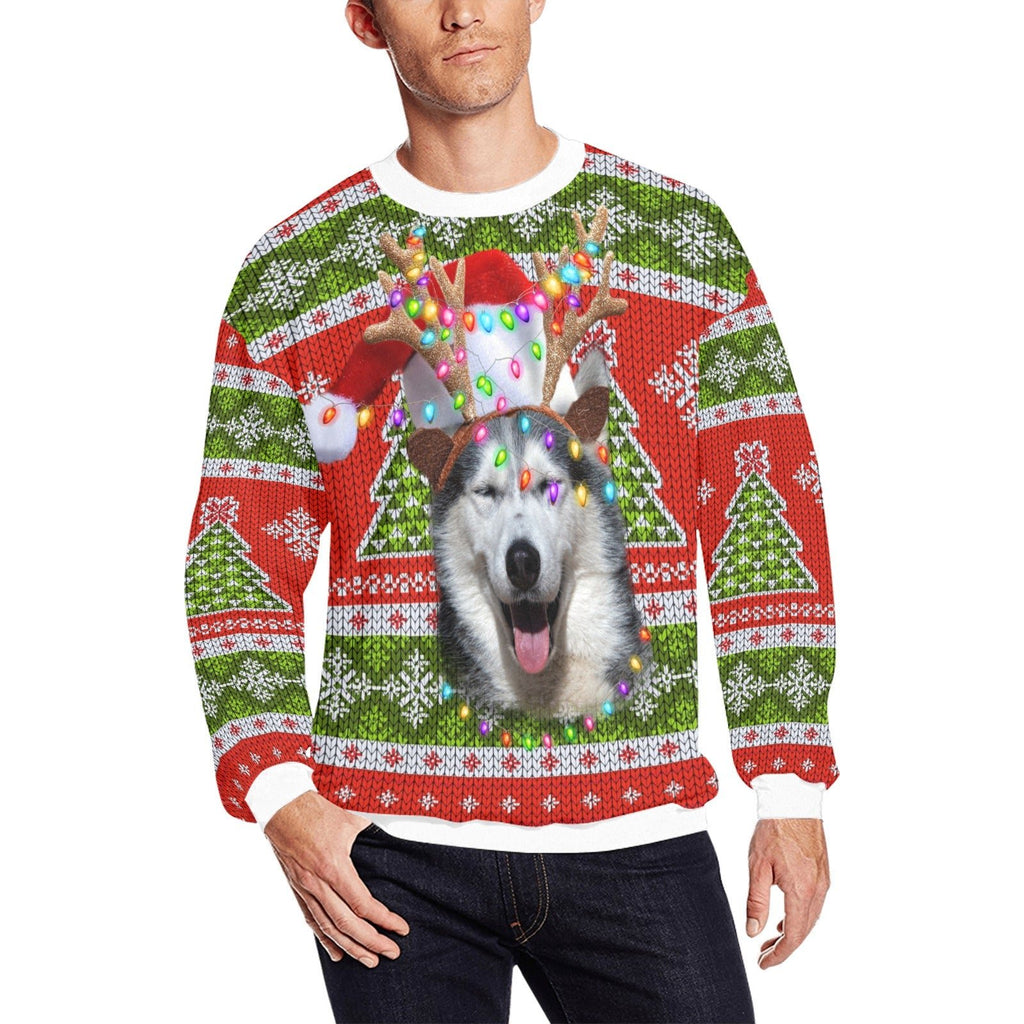 Husky Ugly Christmas Sweater - Random Galaxy