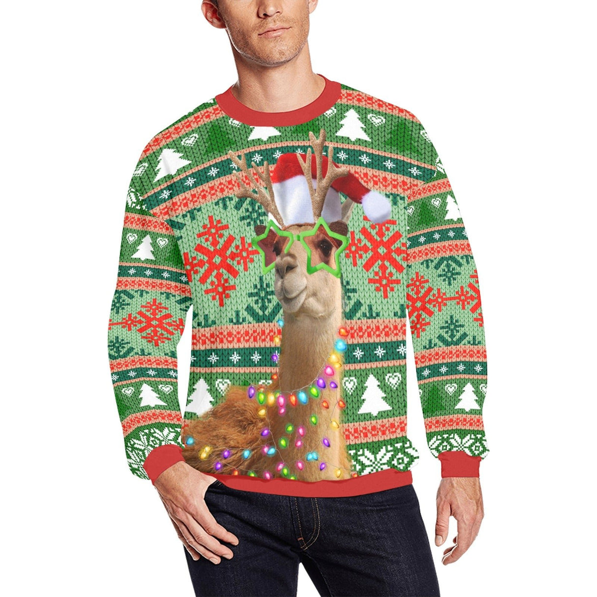 Llama Ugly Christmas Sweater - Random Galaxy