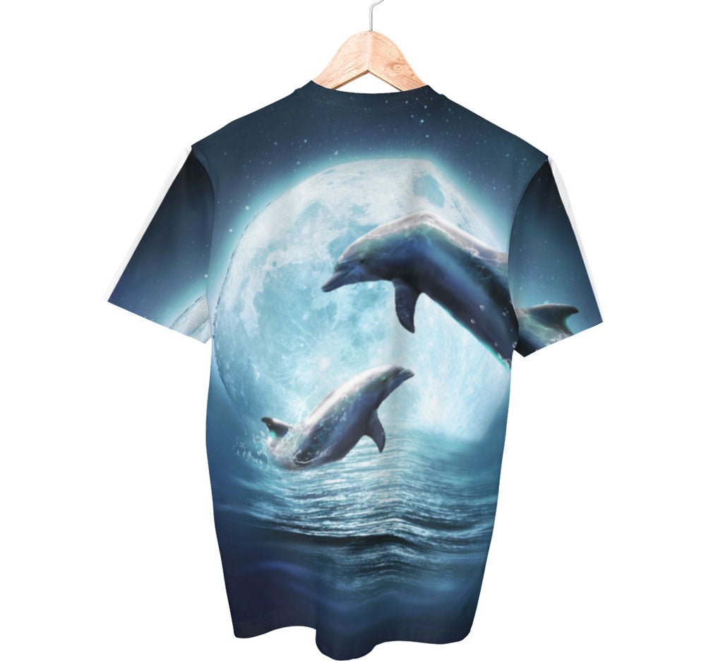 Moon Dolphin Shirt | AOP 3D Tee Shirts - Random Galaxy Official