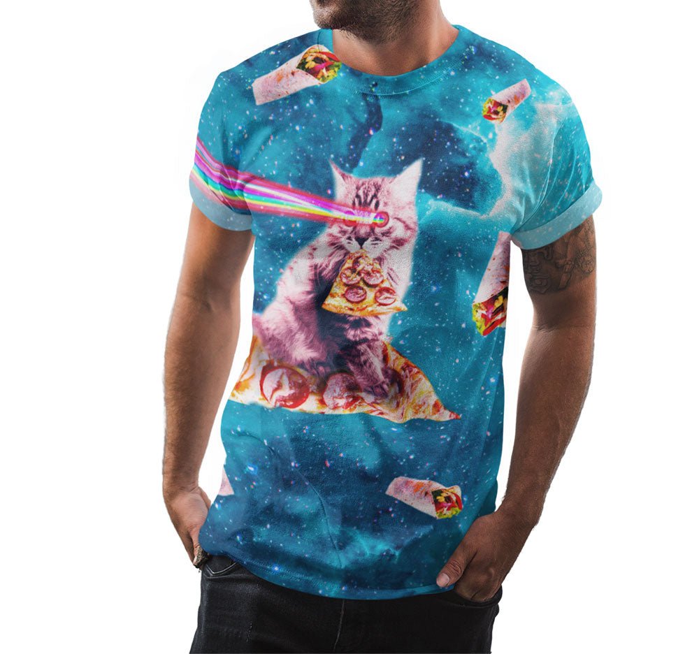 Pizza Laser Cat In Space Shirt - Random Galaxy Official