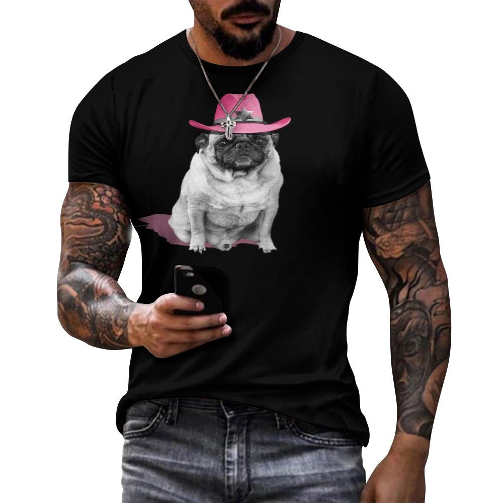 Pug Pink Cowboy Hat Shirt - Random Galaxy