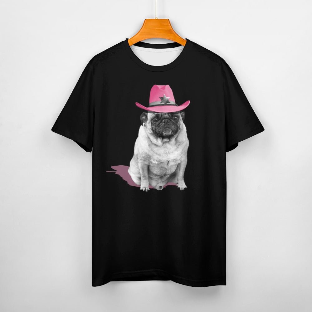 Pug Pink Cowboy Hat Shirt - Random Galaxy