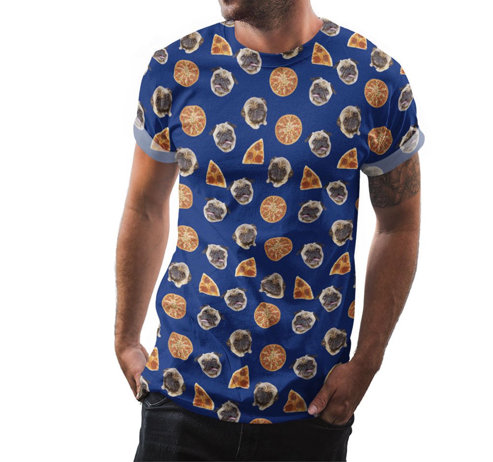Pug Pizza Pattern Shirt - Random Galaxy