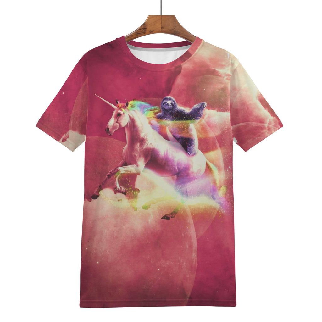 Sloth Riding Unicorn In Space Shirt - Random Galaxy