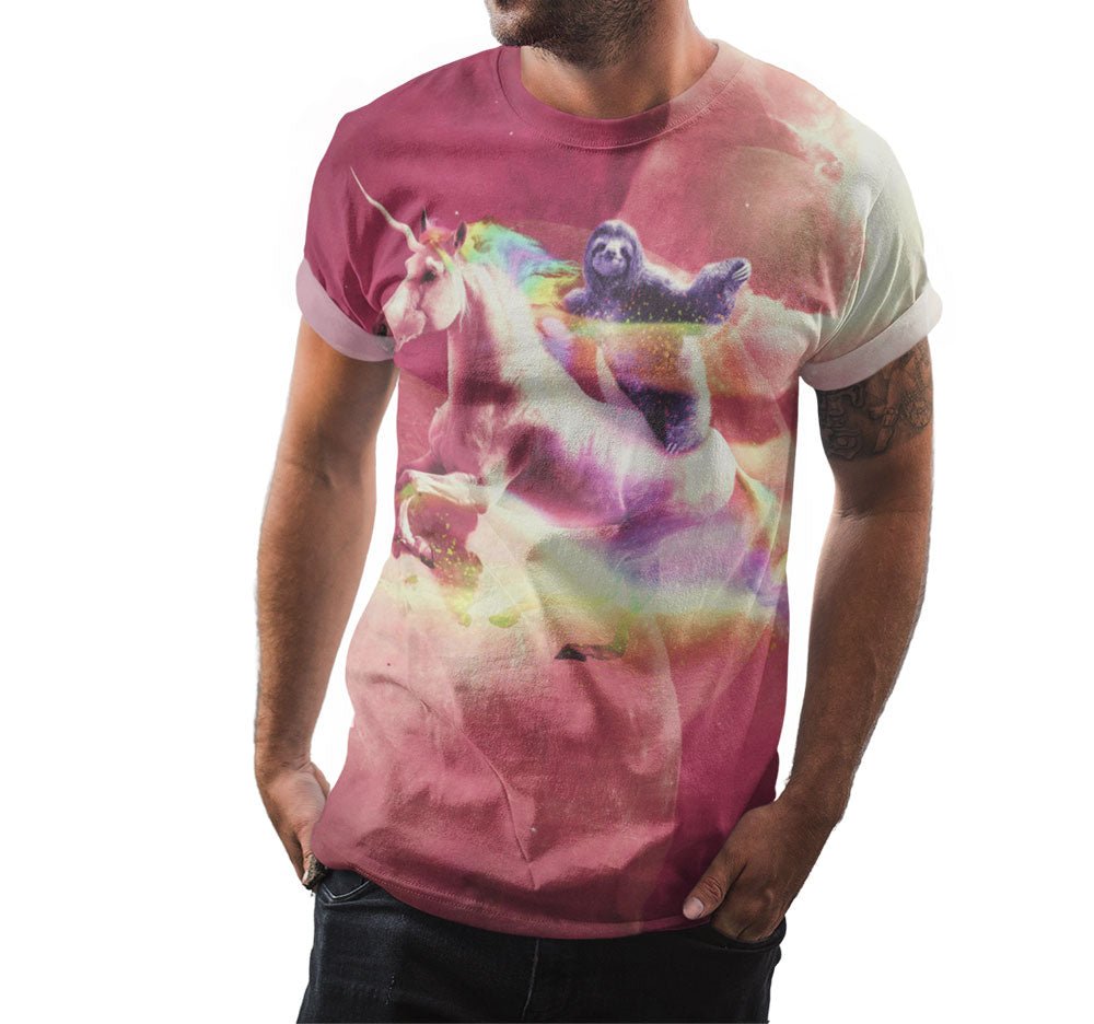 Sloth Riding Unicorn In Space Shirt - Random Galaxy Official
