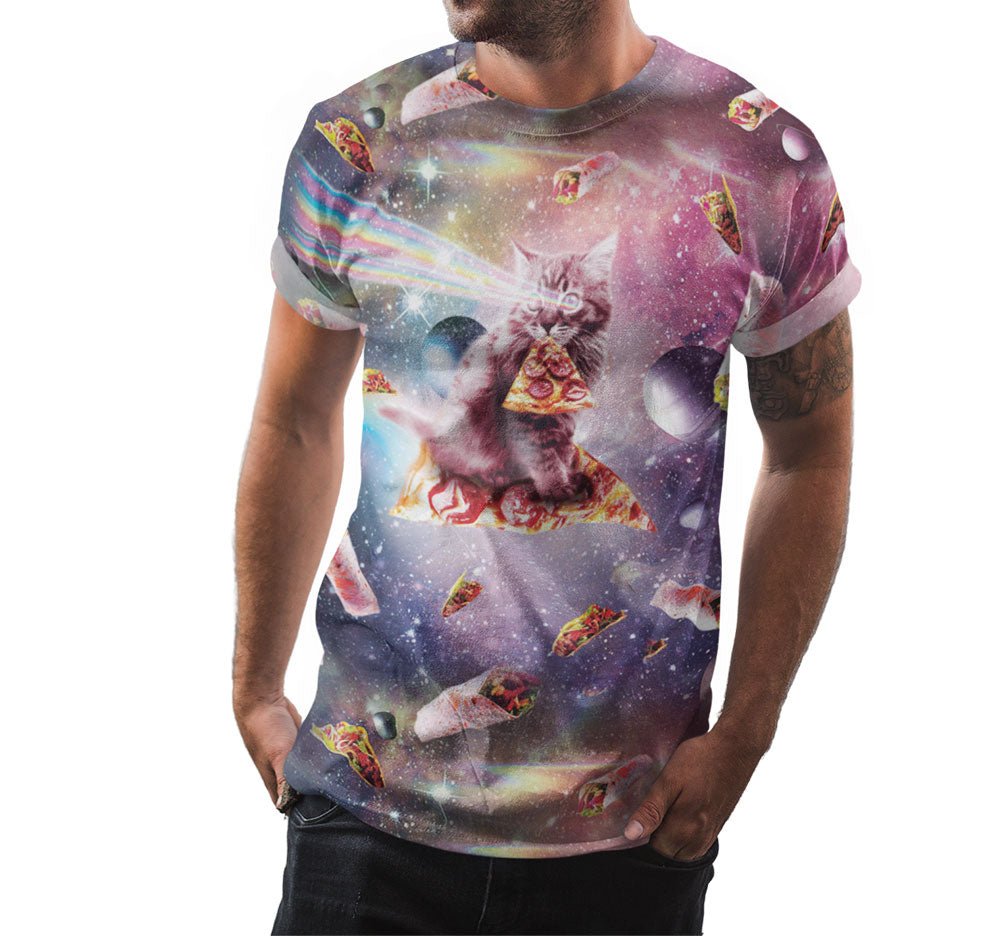 Space Cat Pizza Shirt - Random Galaxy Official