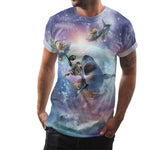 Space Cat Riding Shark Shirt - Random Galaxy Official