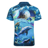 Space Dolphin Polo Shirt - Random Galaxy