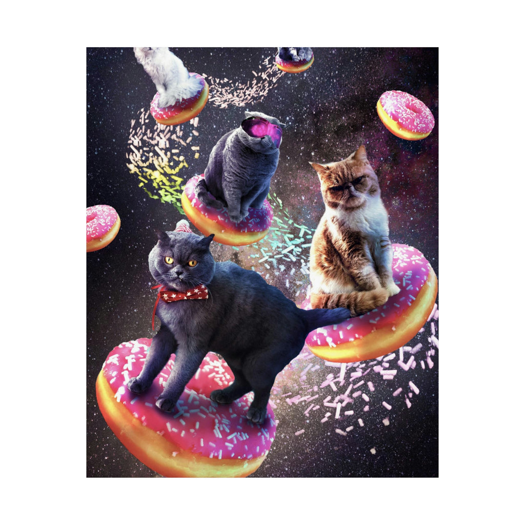 Space Donut Cat Poster - Random Galaxy