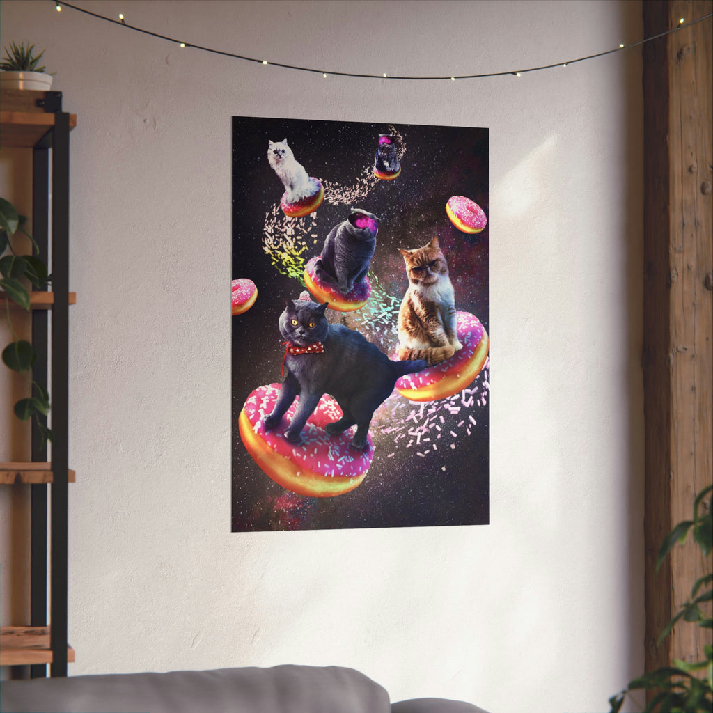 Space Donut Cat Poster - Random Galaxy