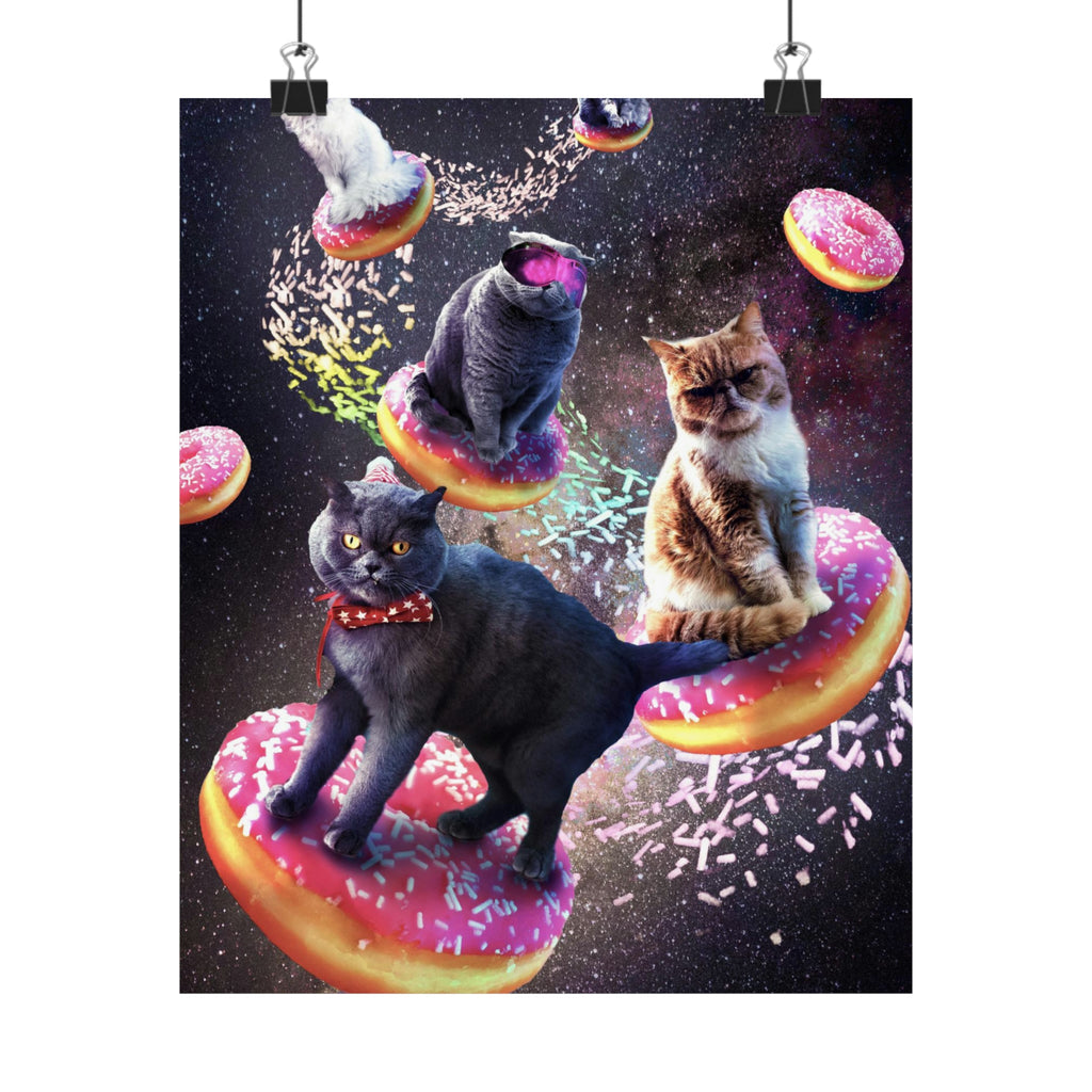 Space Donut Cat Poster - Random Galaxy
