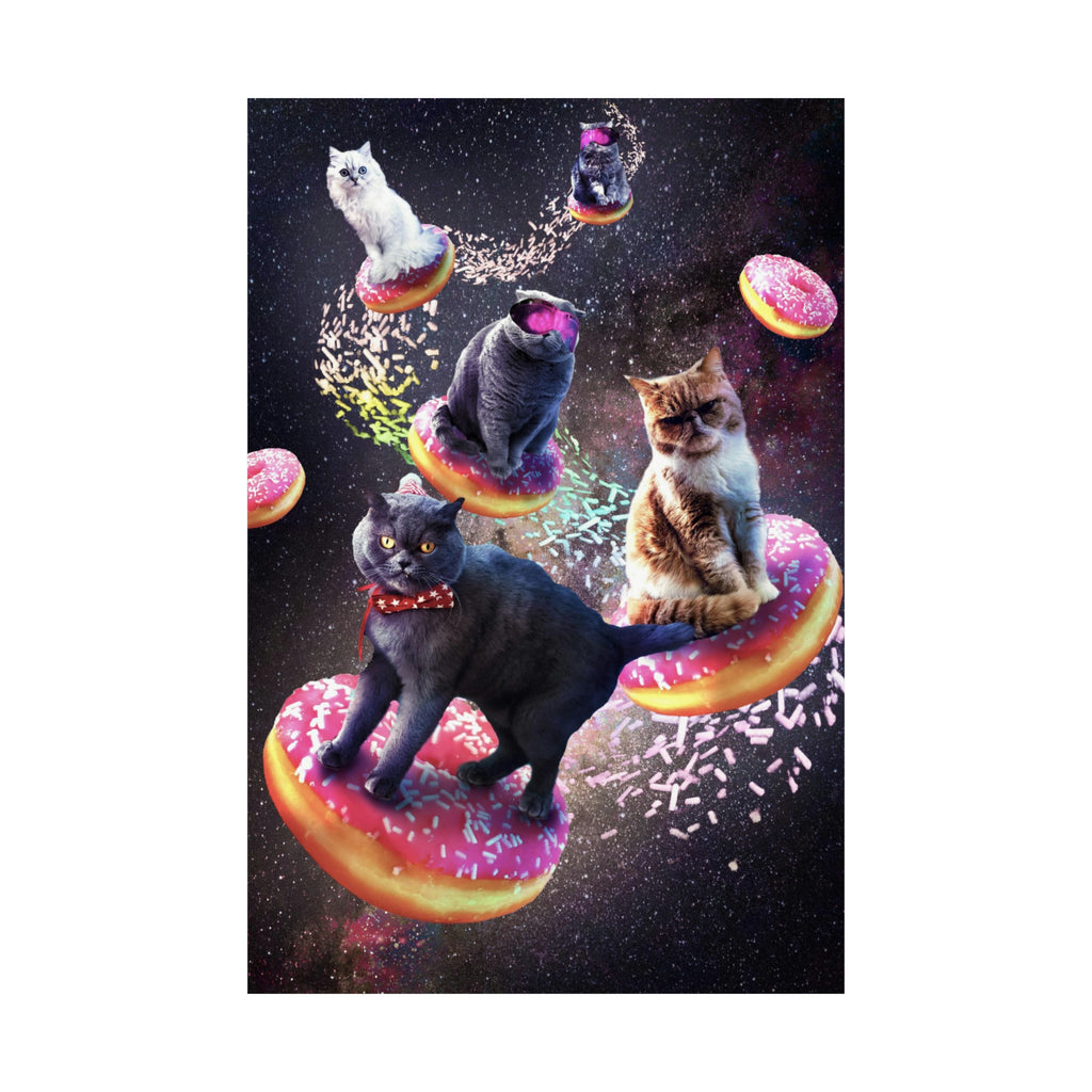 Space Donut Cat Poster - Random Galaxy
