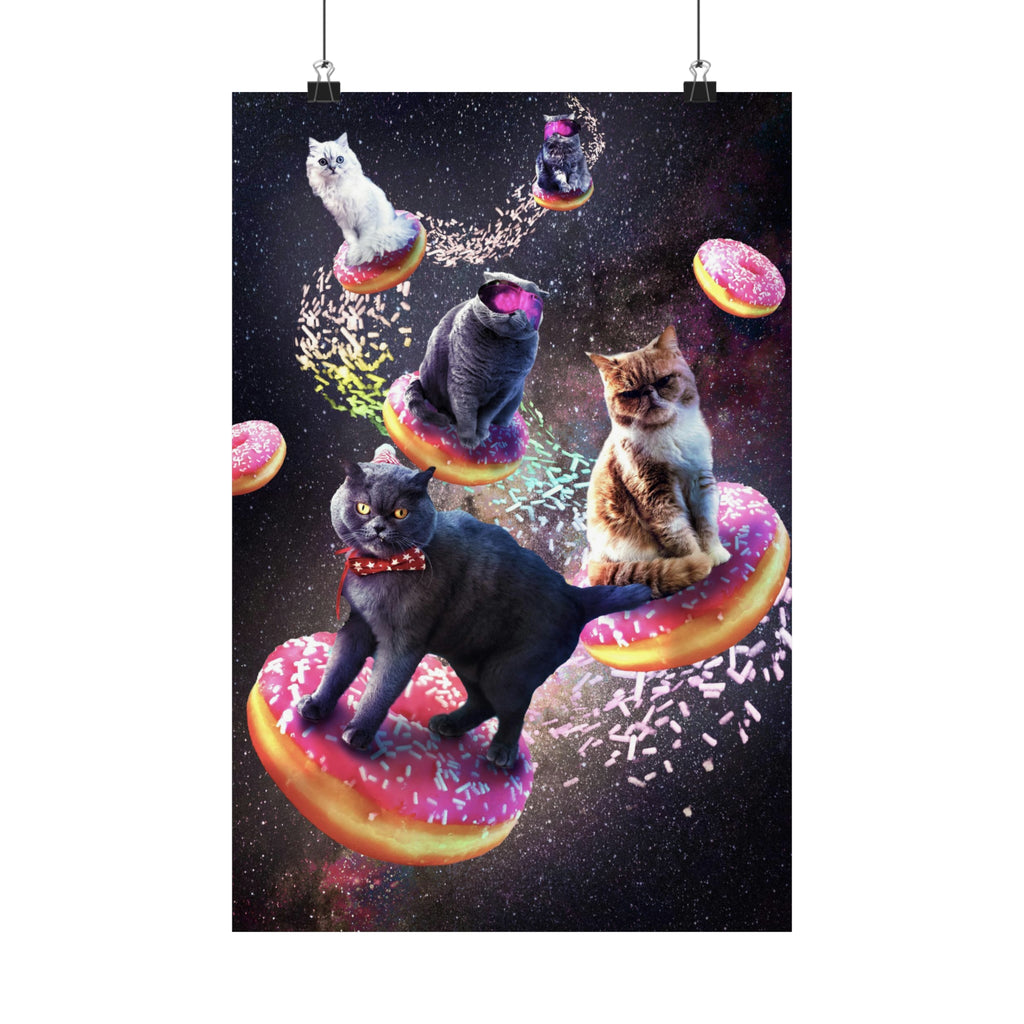 Space Donut Cat Poster - Random Galaxy