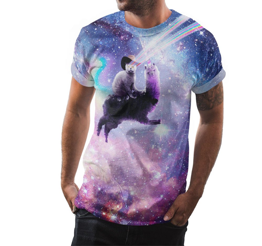 Space Laser Cat Llama Shirt - Random Galaxy Official