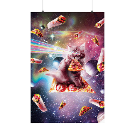 Space Pizza Cat Poster - Random Galaxy