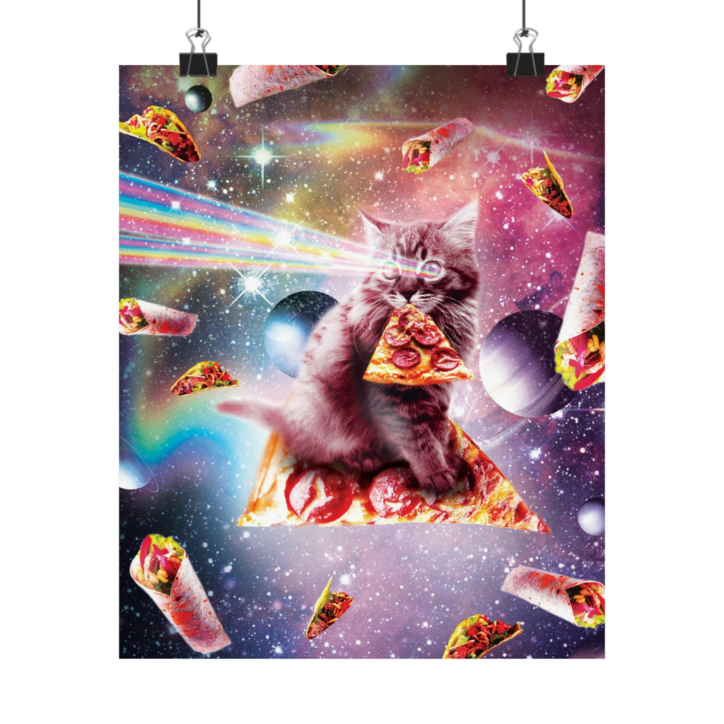 Space Pizza Cat Poster - Random Galaxy
