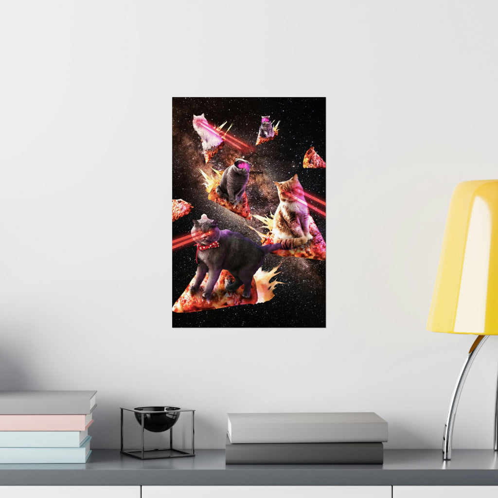 Space Pizza Cat Poster - Random Galaxy
