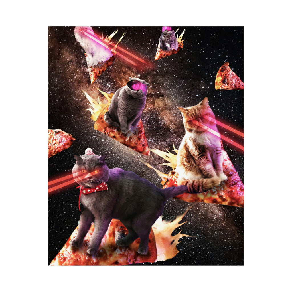 Space Pizza Cat Poster - Random Galaxy