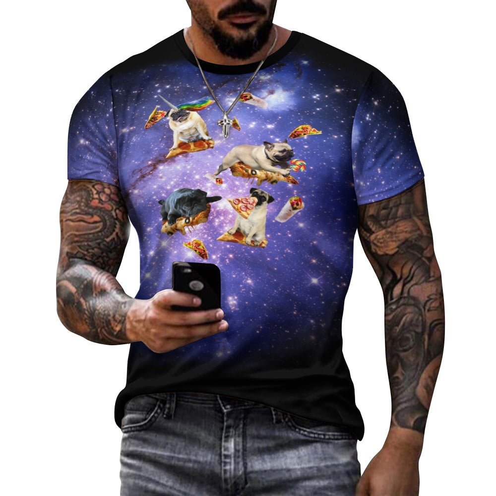 Space Pizza Pug Shirt - Random Galaxy