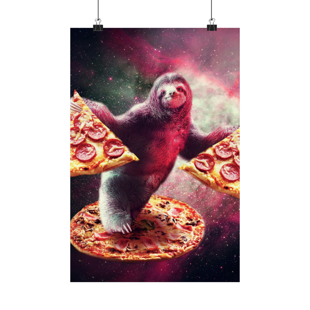 Space Pizza Sloth Poster - Random Galaxy