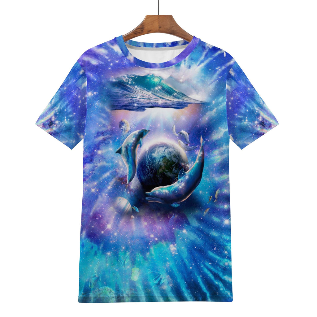 Tie Dye Space Dolphin Shirt - Random Galaxy