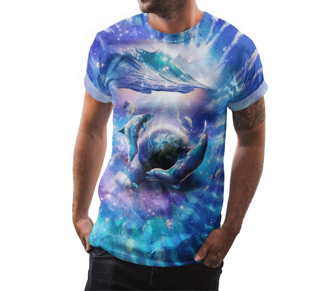 Tie Dye Space Dolphin Shirt - Random Galaxy Official