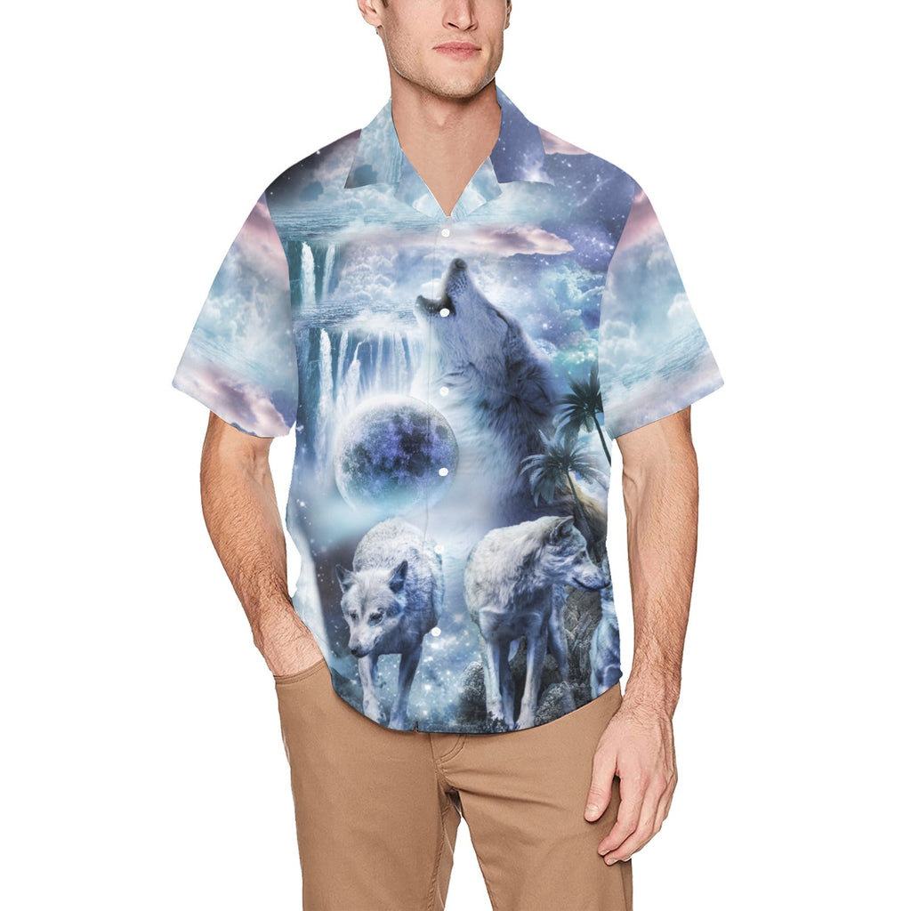 Tropical Wolf Hawaiian Shirt | AOP 3D Tee Shirts - Random Galaxy Official