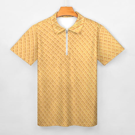 Waffle Pattern Polo Shirt - Random Galaxy